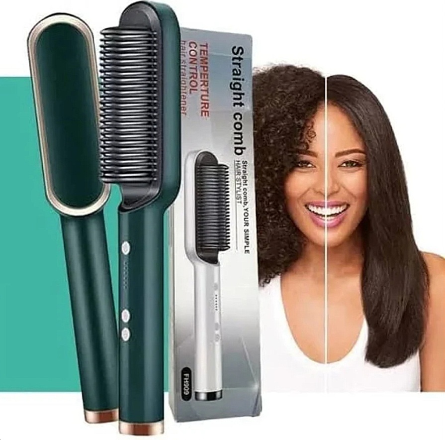 Hair straightener brush